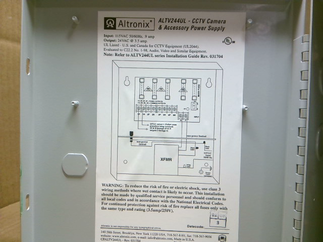 Altronix ALTV244UL Power Supply - New