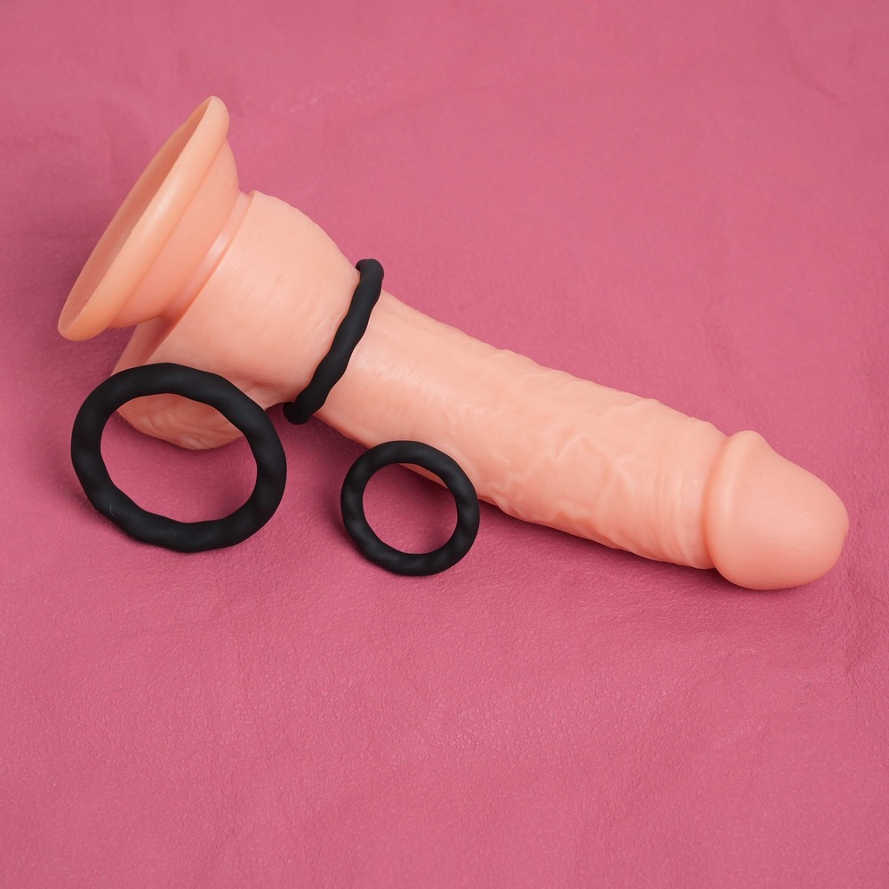 3PCS Penis Cock Ring Super Soft Stretchy Silicone Stay Hard Delayed Ejaculation