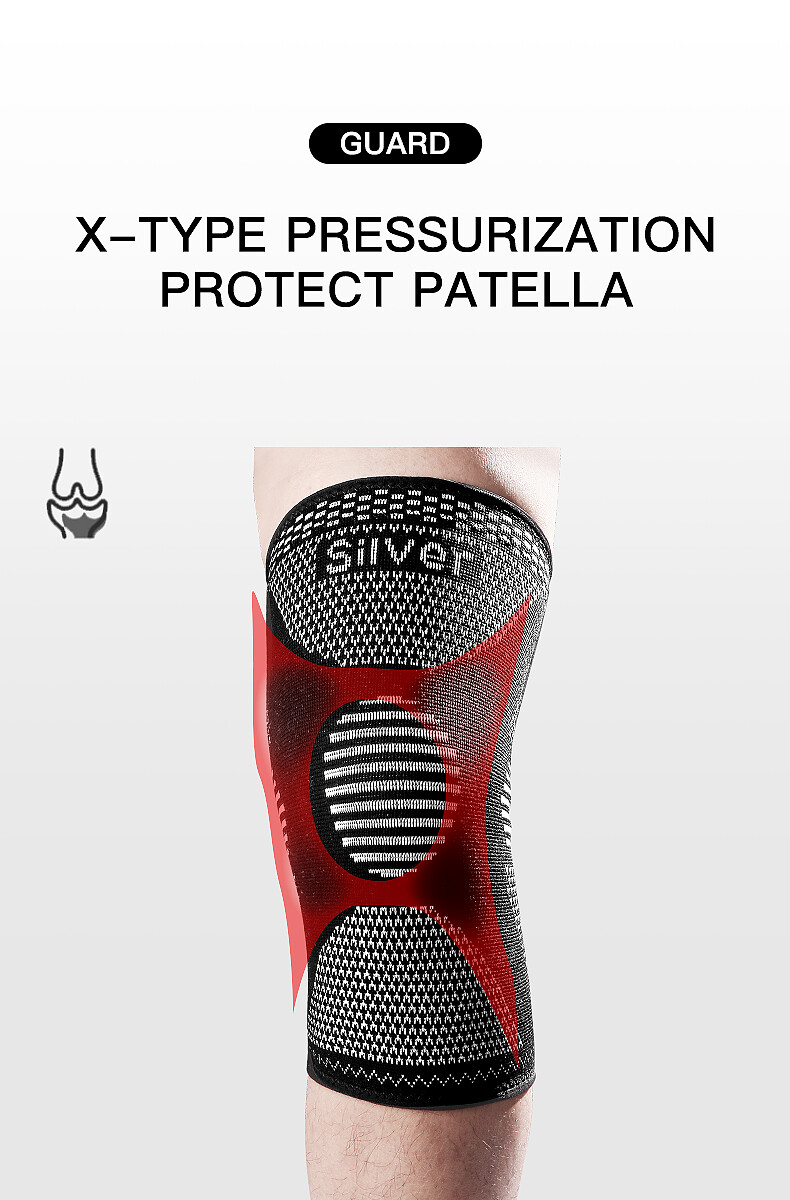 2x Knee Sleeves Copper Silver Compression Brace Support Sport Joint Injury Pain