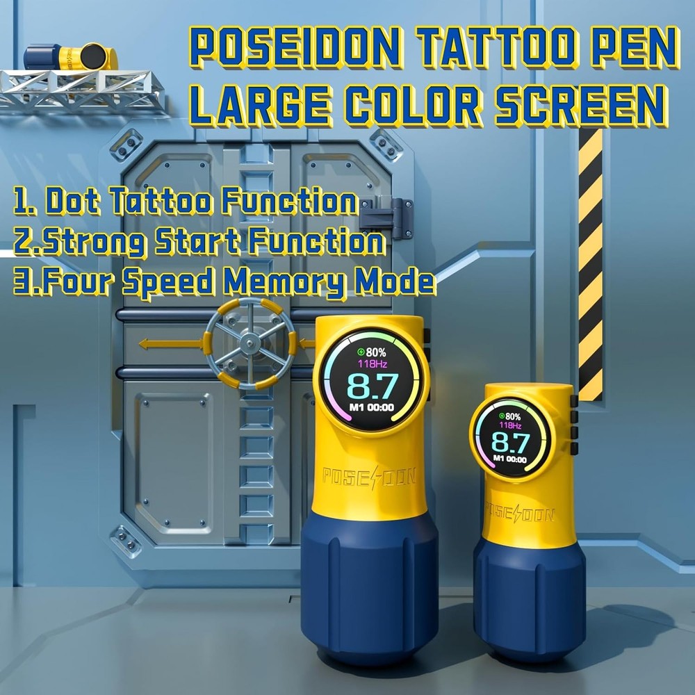 Professional Wireless Tattoo Kit with LED Display, Needles & Ink Bottles