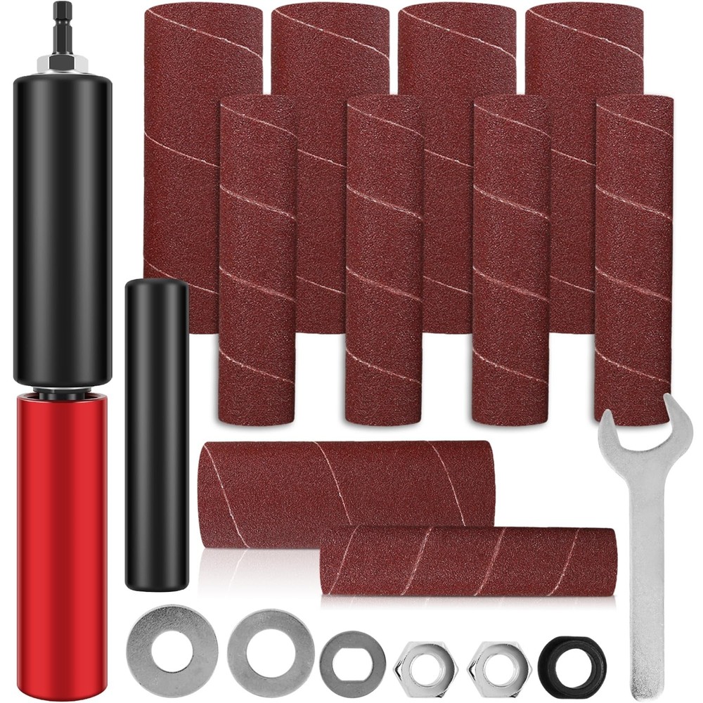 Drum Sander Set Portable Rubber Sanding Drum Hand-Held Spindle Sanding Drum w...