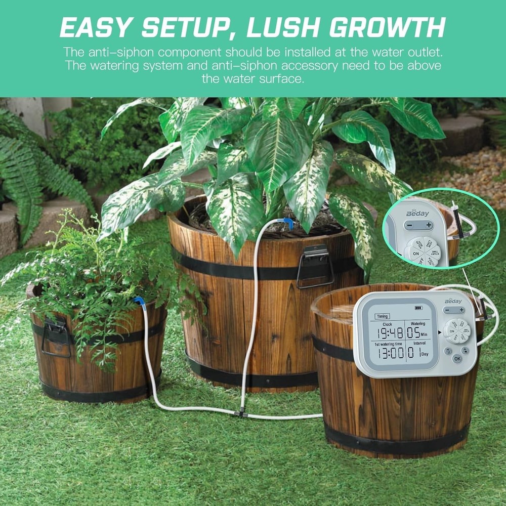 Programmable Indoor Plant Watering System with Humidity Detection - 33ft Hose
