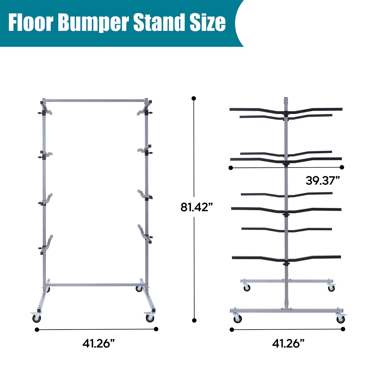 Floor Mobile Bumper Storage Rack,Heavy Duty Double Sided Bumper Storage Rack