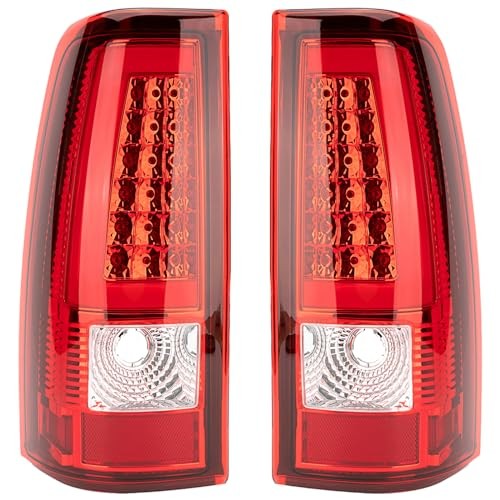 Tail Light Assembly Compatible With 2003-2006 Chevy Silverado 1500 2500 LED Red