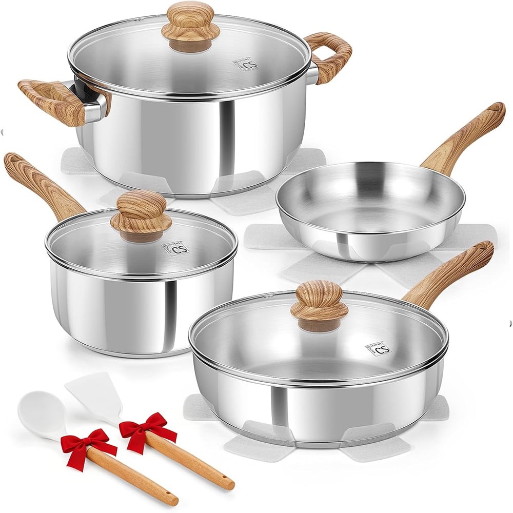Koch Systeme CS 12 Piece Stainless Steel Cookware Set with Cool-Touch Bakelite