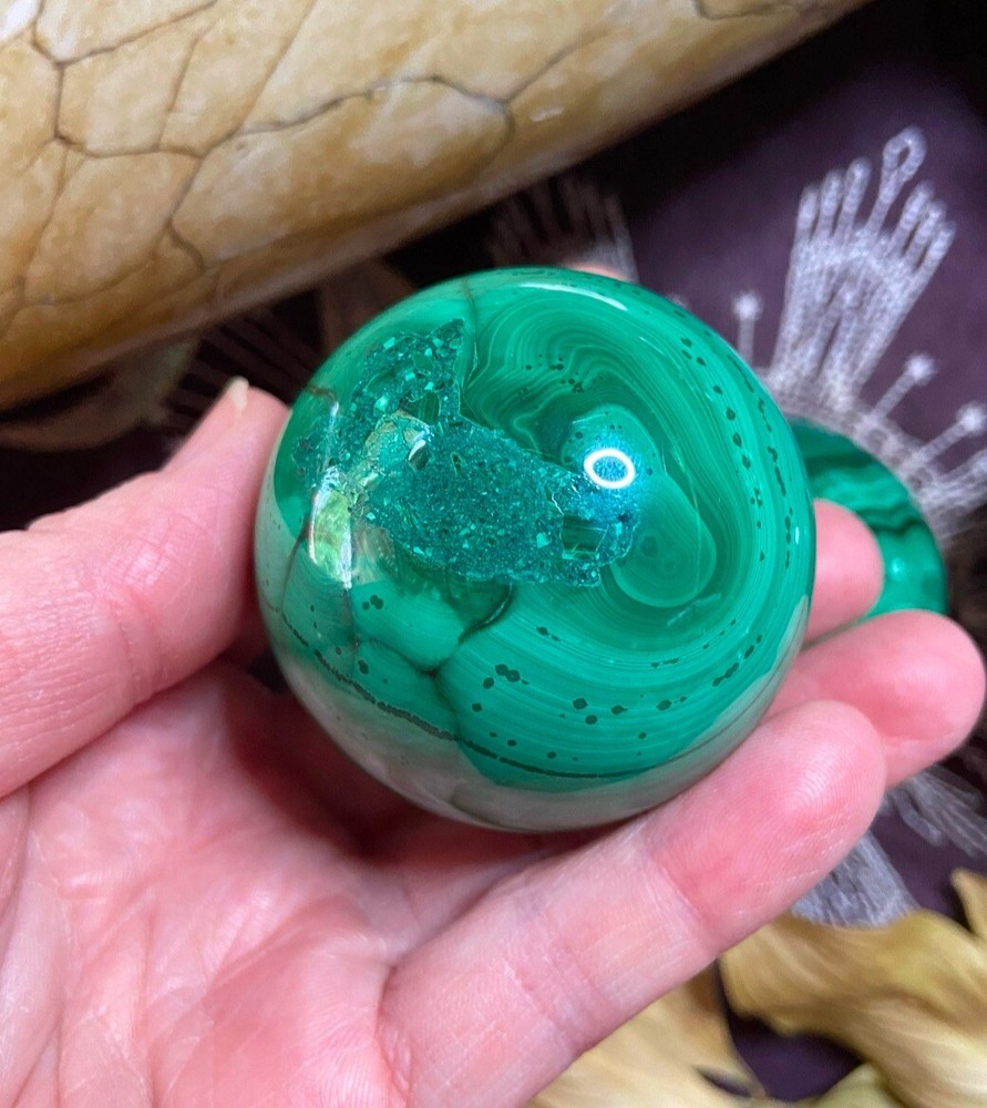Malachite Sphere, Green Sphere, All Natural, Metaphysical