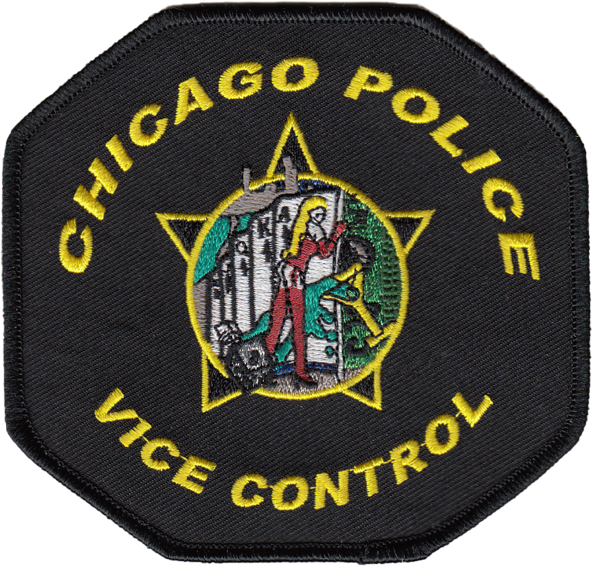 CHICAGO POLICE SHOULDER PATCH: Vice Control (Octagon Black)