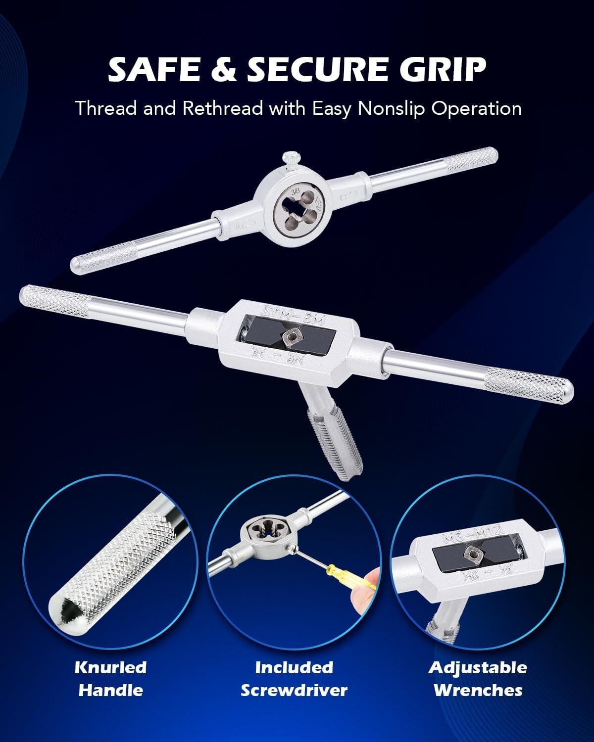80 Pcs Tap and Die Set in SAE and Metric Sizes Standard With Coarse Fine Thread