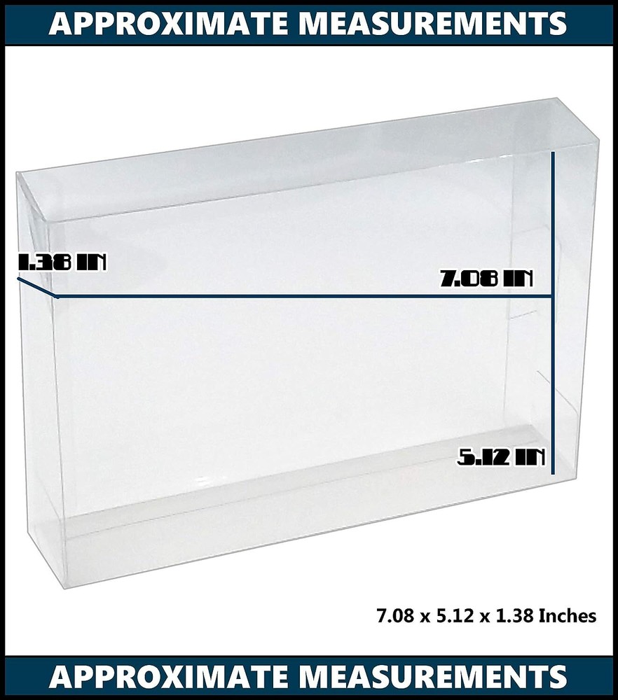 5x SUPER NINTENDO SNES CIB - CLEAR PLASTIC PROTECTIVE BOX PROTECTOR SLEEVE CASE