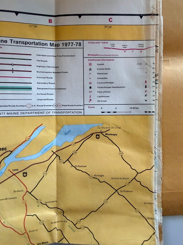 MAINE official Transportation Map 1977-78