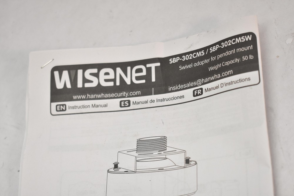 Hanwha Vision SBP-302CMSW Ceiling Mount Camera Bracket White Open Box CCTV