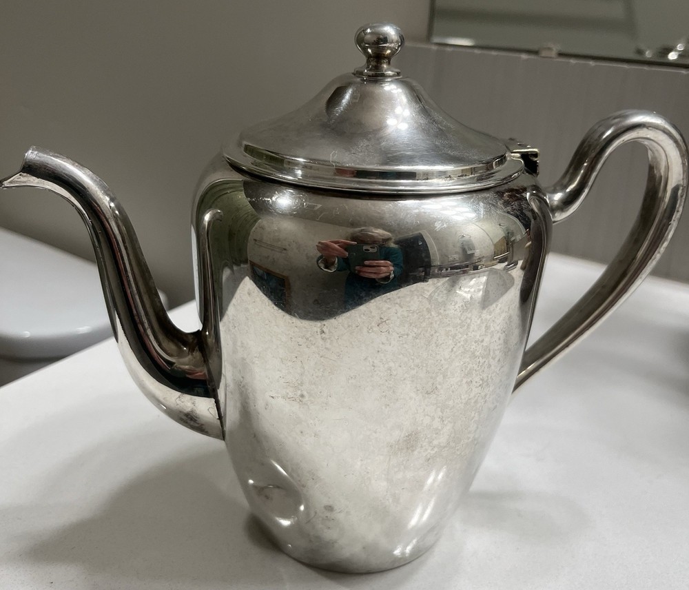 Vintage Silver On Copper Teapot