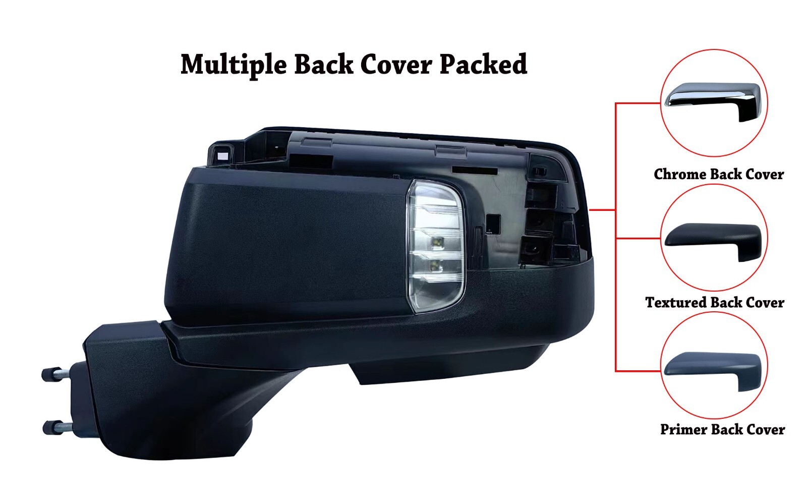 Pair Left+Right Side Door Mirror Power and Light for 19-24 Chevy Silverado 1500