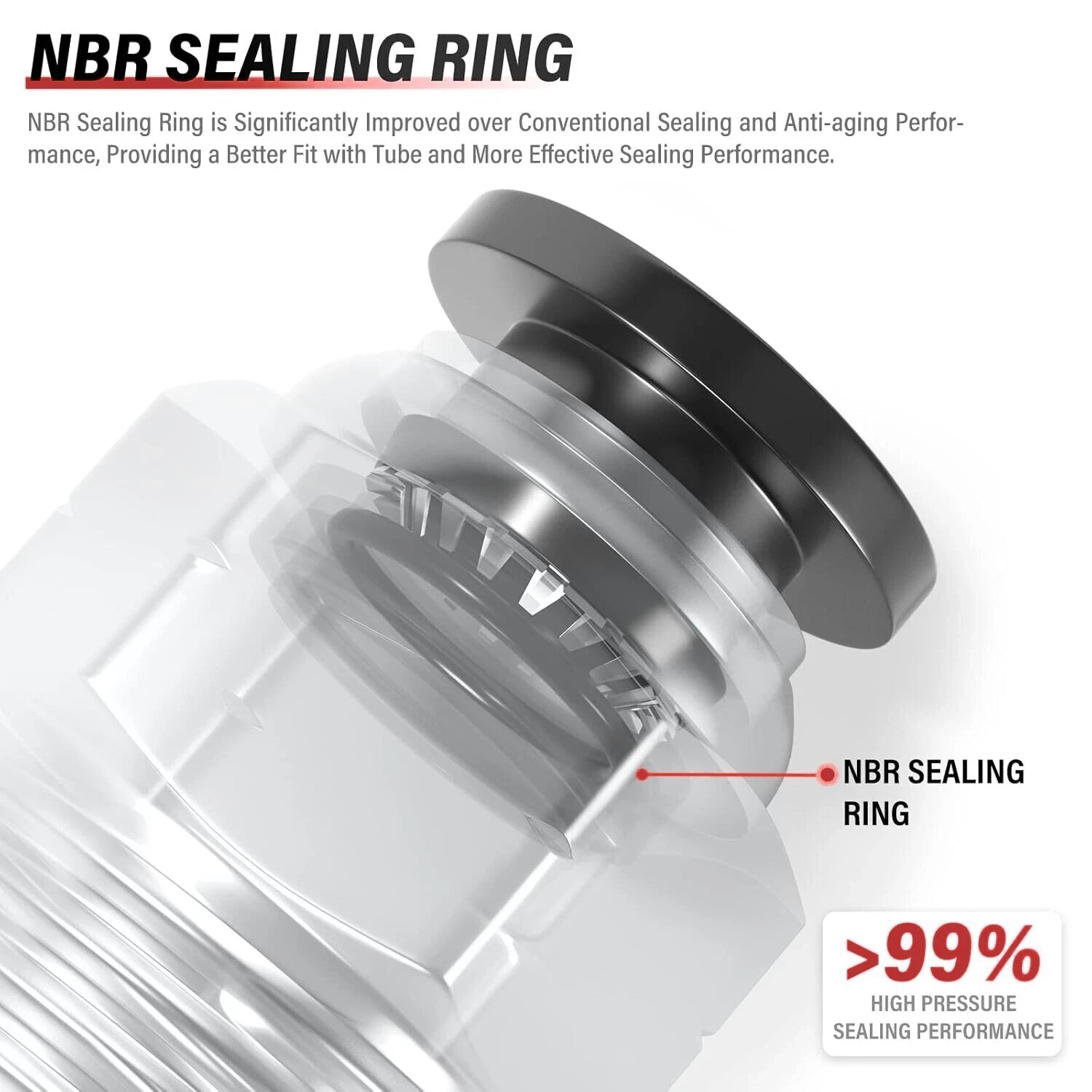 Push to Connect Hose Fitting Straight 3/8" Tube OD to 3/8" NPT Male Thread 10Pcs