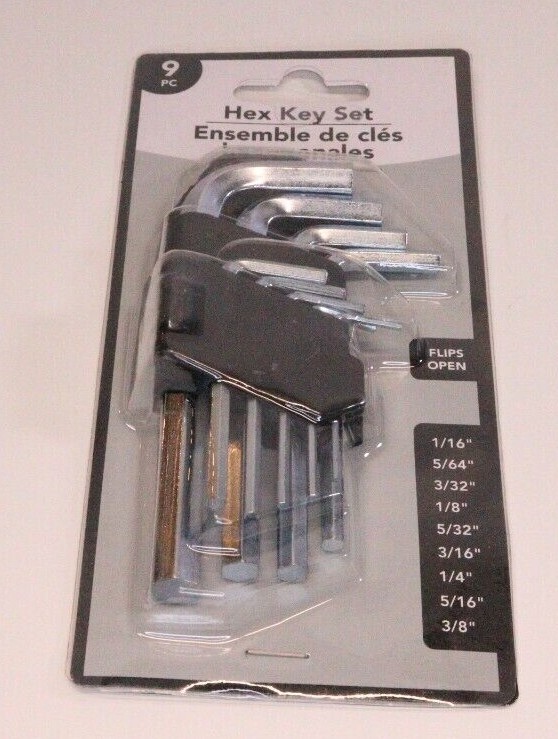 ALLEN WRENCH KEY SET, 9pc Multiple Sizes NEW