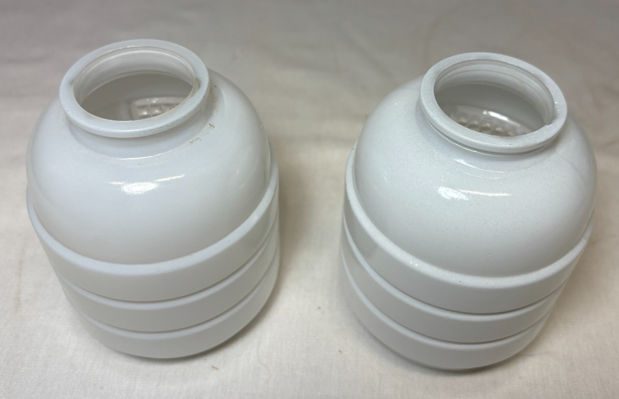 Chrome Sconce Pair Vtg Wall Light Fixture MCM Bathroom Art Deco USA #L92