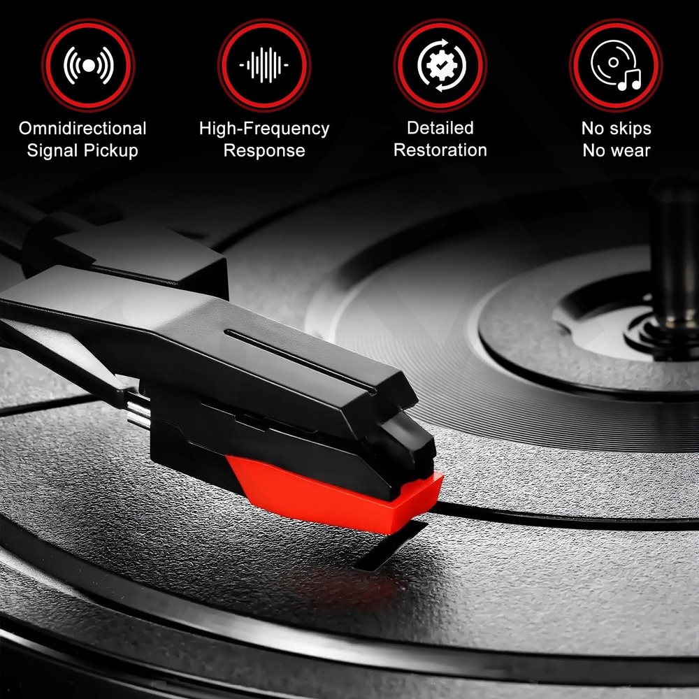 Jiomrzo 6 Pack Record Player Needle Replacement, Upgraded Vinyl Record...