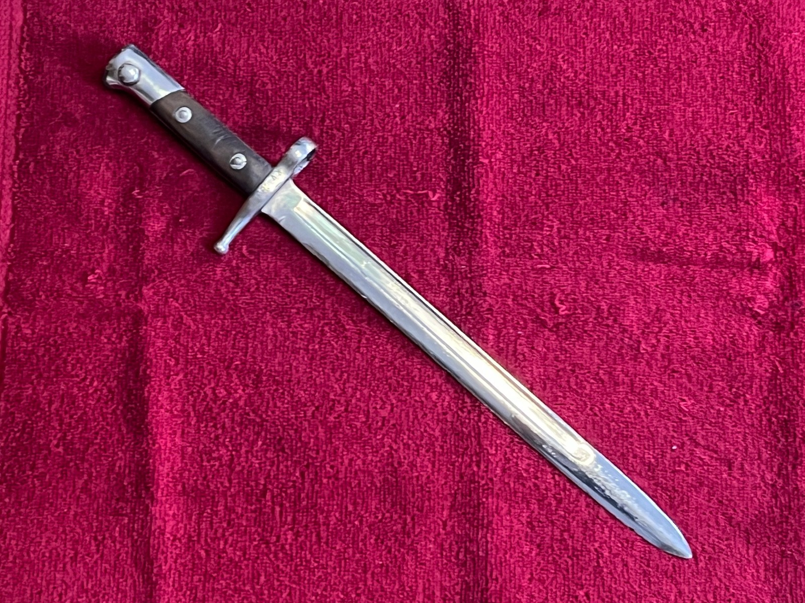 WWI ITALIAN M70/15 VETTERLI BAYONET ON M91 PATTERN