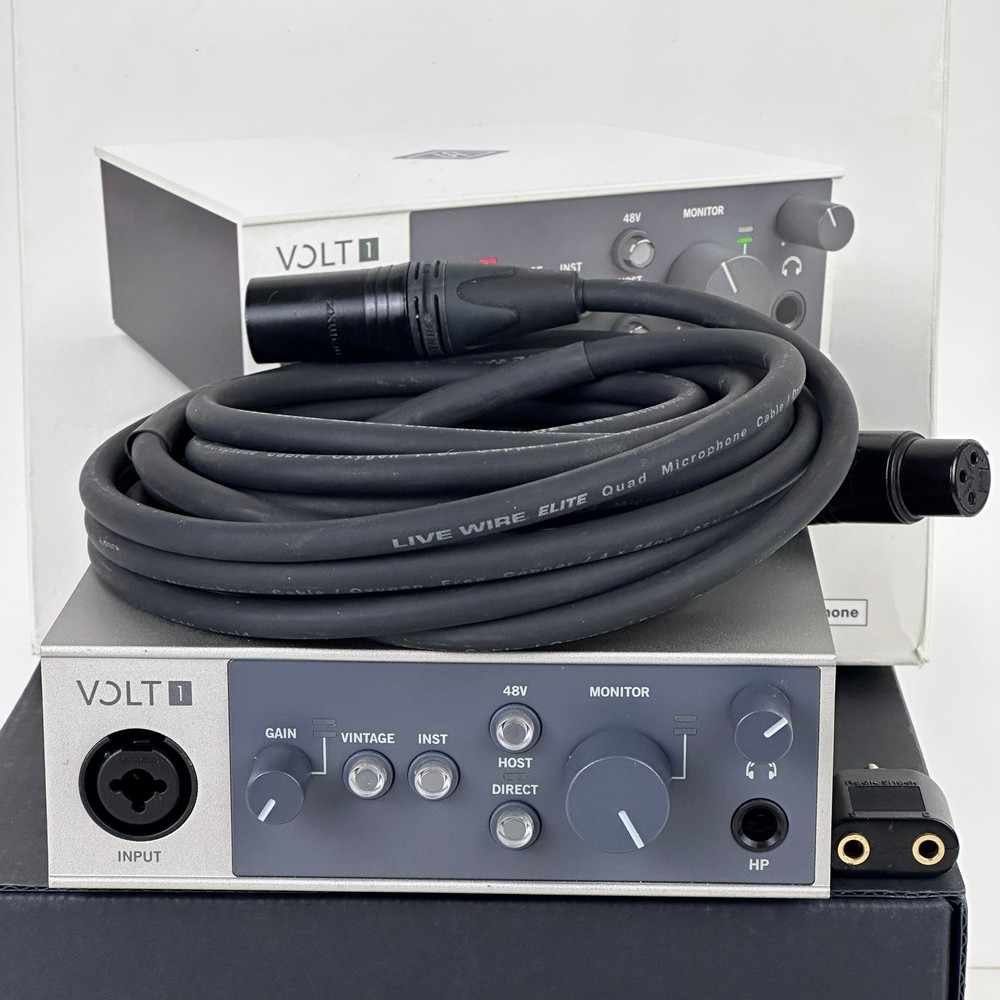 Universal Audio Volt 1 USB Audio Interface Vintage Preamp Mode MIDI XLR Cable