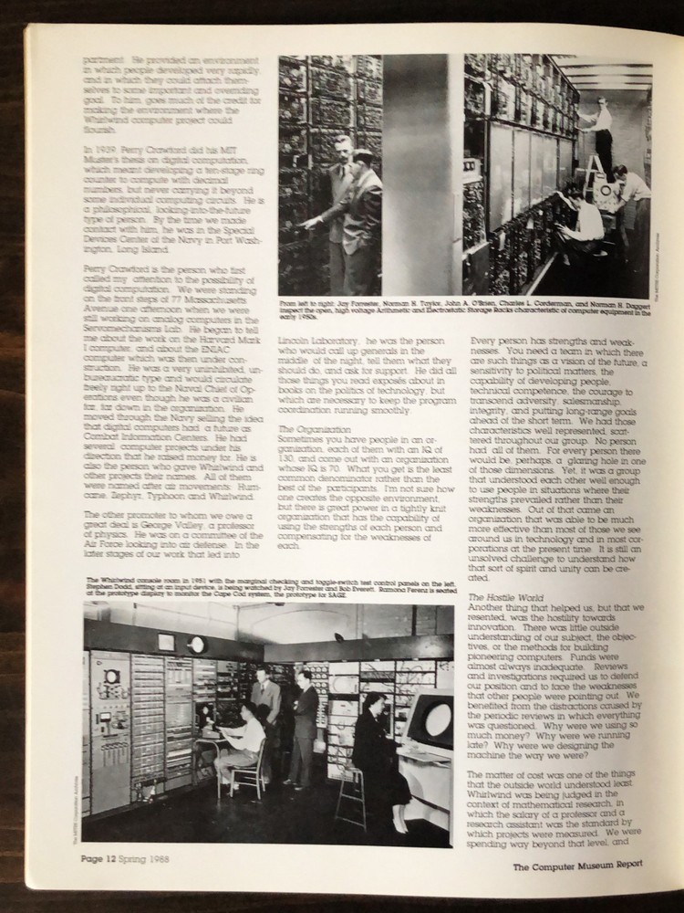 The Computer Museum Report - Spring 1988 - Volume 22