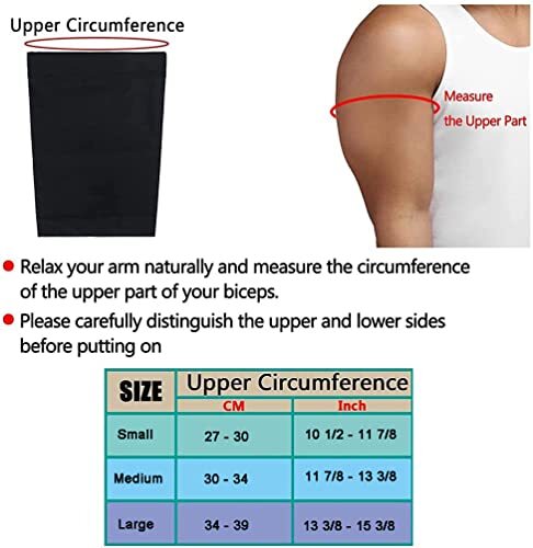 Compression Upper Arm Sleeve, Bicep Tendonitis Brace, 1 Pair Medium
