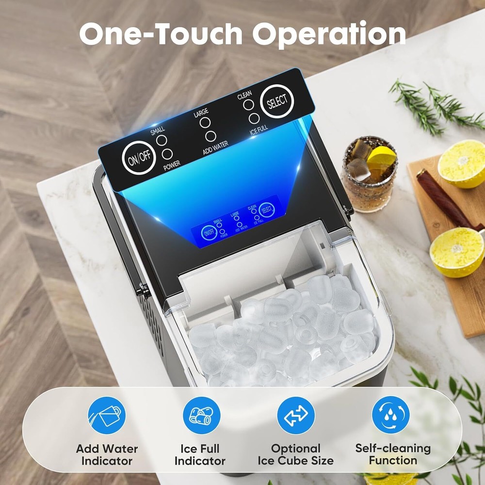 Portable Ice Makers Countertop with Self-cleaning Function Ready 9 Cube in 6 Min