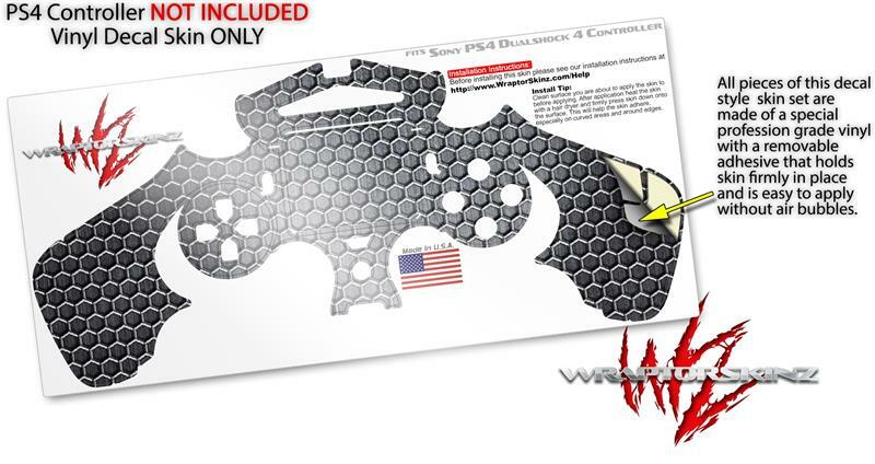 Skin for Sony PS4 Controller Mesh Metal Hex