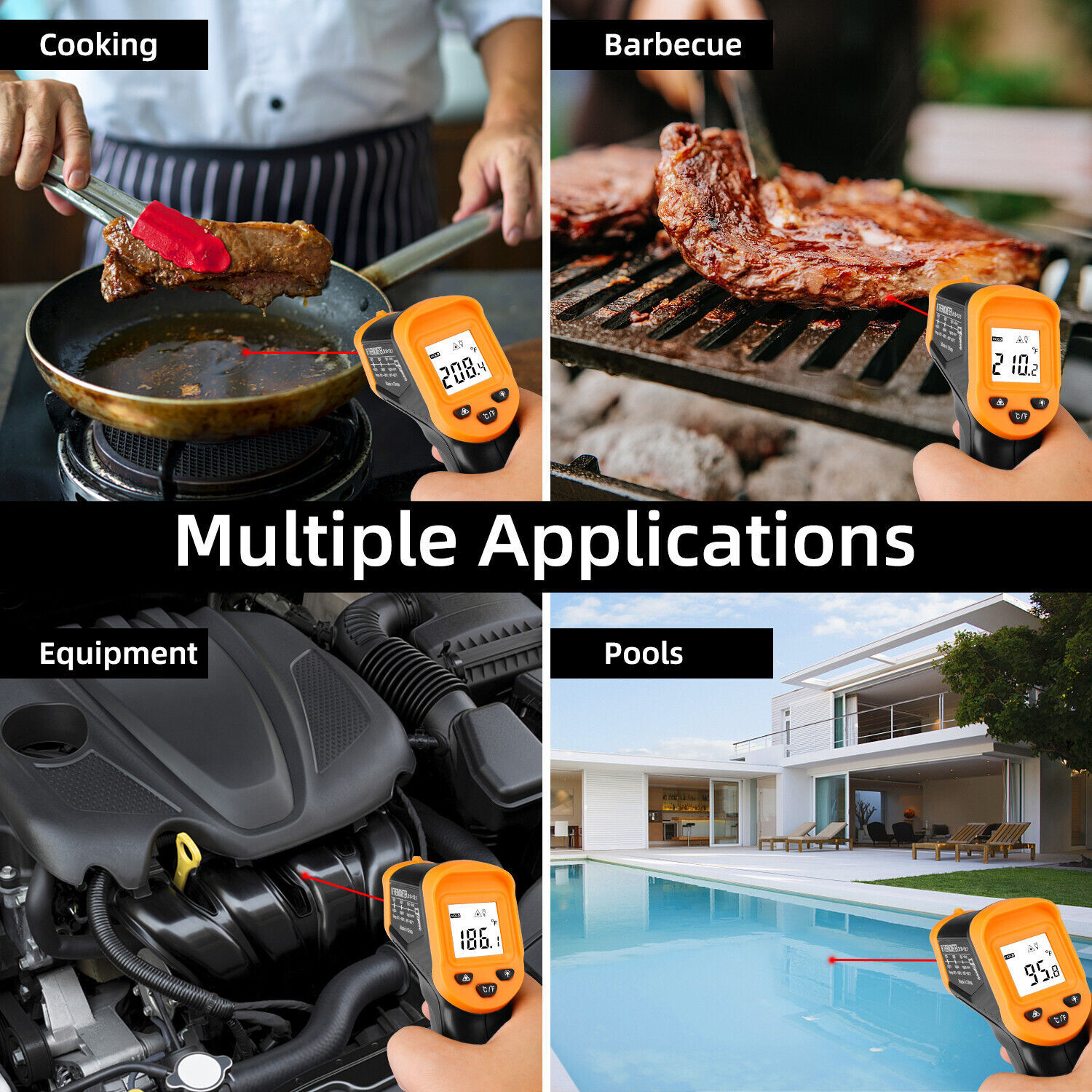 Digital Infrared Thermometer Temperature Gun Laser IR Cooking -50°C-550°C US