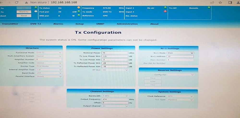 TV digital Syes DVB-T2 Exciter/Modulator 1 watt / transmitter