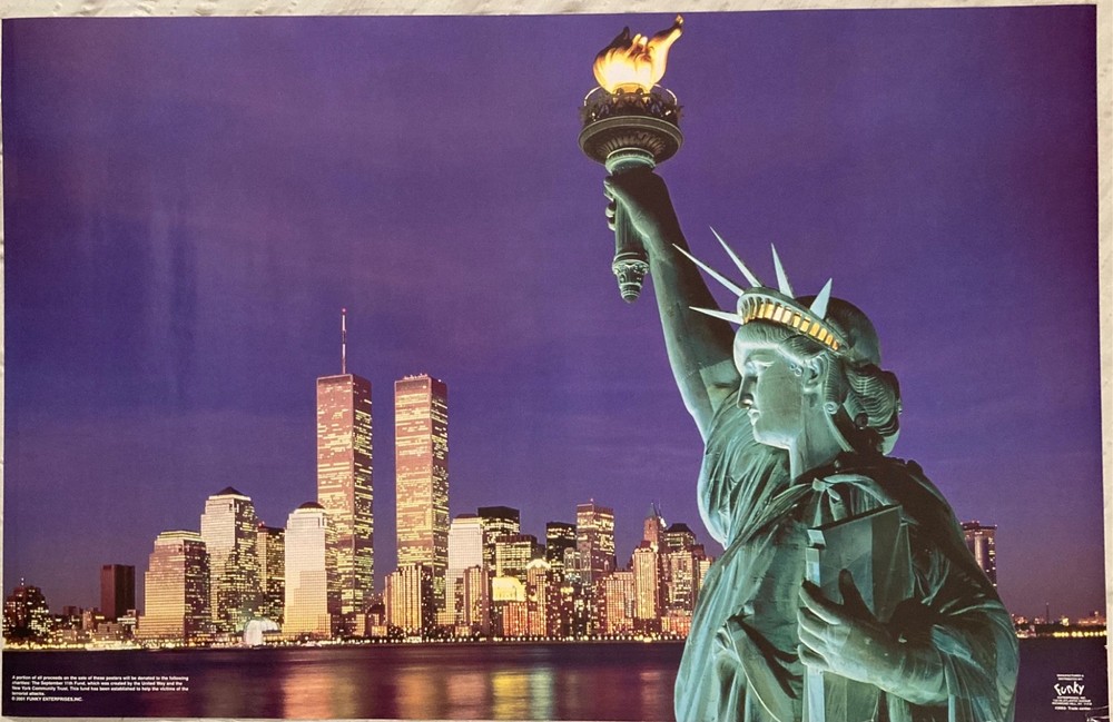 World Trade Center 2001 Poster Funky Statue Of Liberty New York City Y