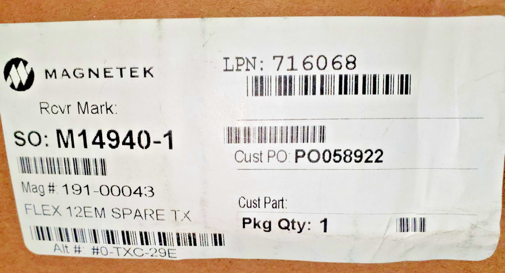Magnetek Flex 12EM-Spare TX - NEW replacement Transmitter 0-TXC-29E