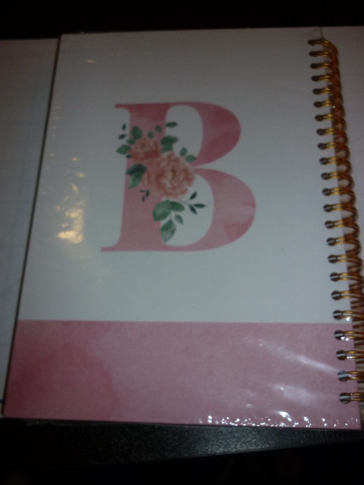 NEW B Personalized Spiral Hard-Bound Notebook / Planner Alphabet Pink Innitial