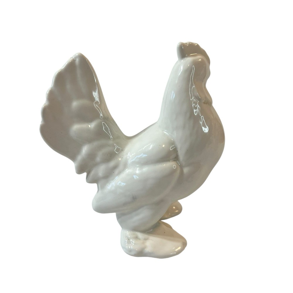 Ceramic White Rooster 7” Unbranded