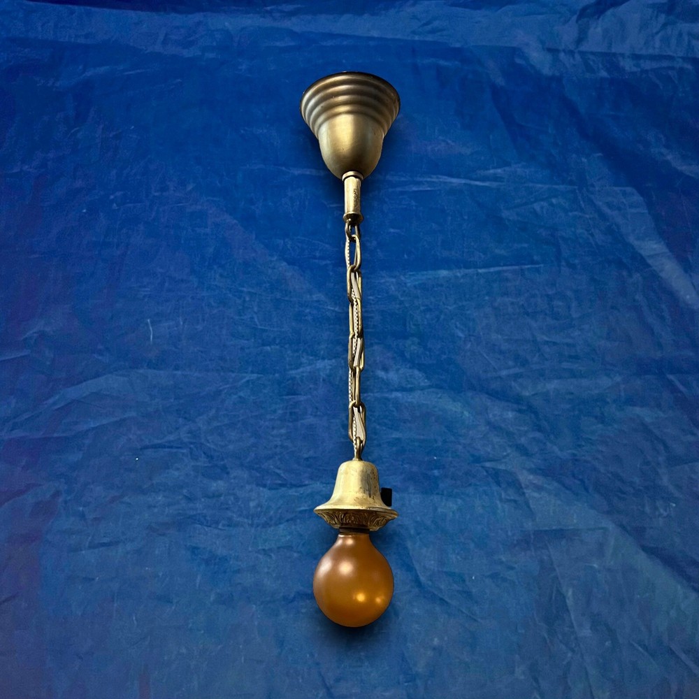 Rewired Single Antique Brass Pendant Fixture 37A