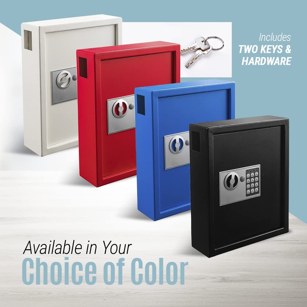 Key Holder Wall Mount - 40-keys Lock Box with Code, Key Cabinet Wall Mount, V...