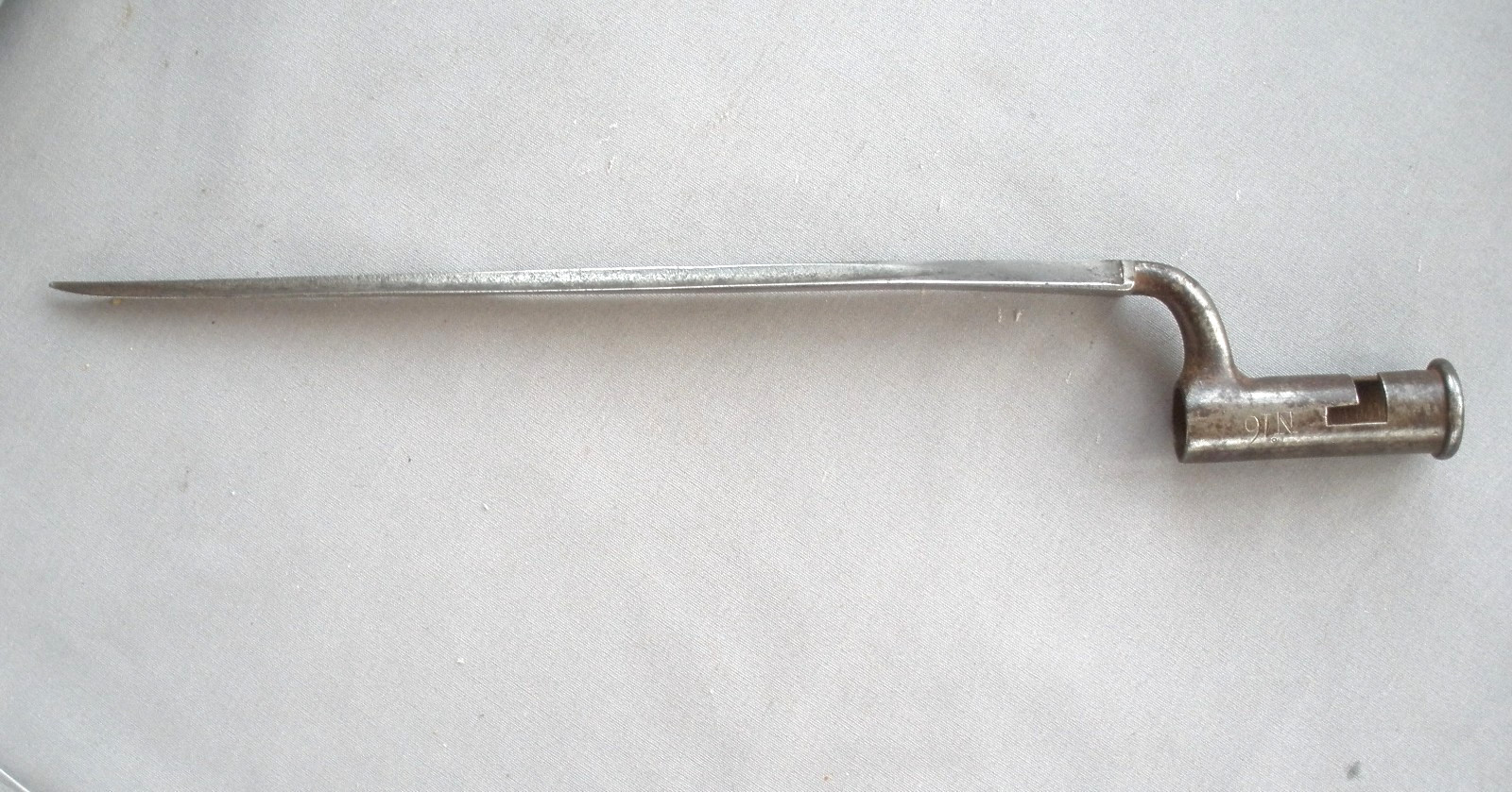 Brown Bess socket bayonet marked "KWA" (Ketland, Walker & Allport) engraved N 16