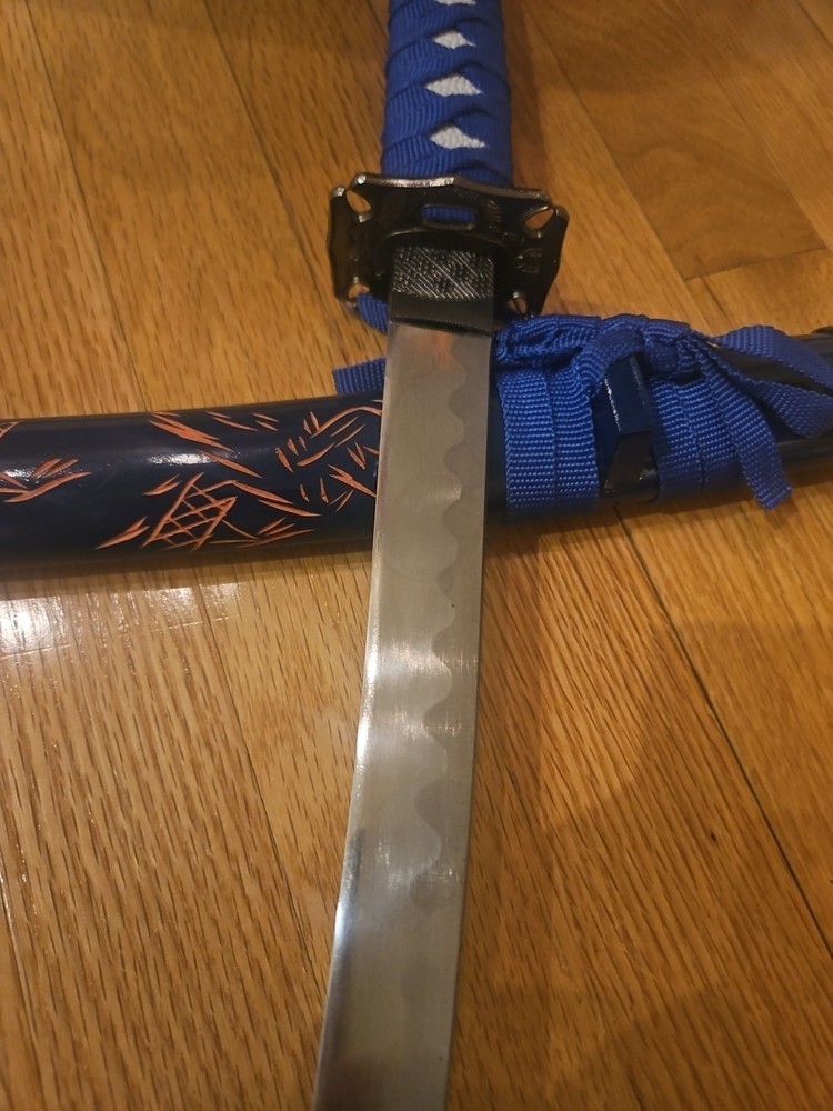 Blue Wrap Carved Dragon Sword 21 Inches
