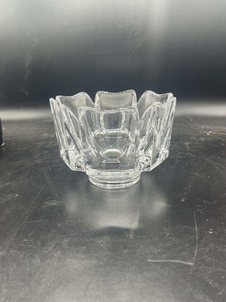 ORREFORS CRYSTAL LARS HELLSTEN CORONA 4384 CLEAR 4 1/2" BOWL