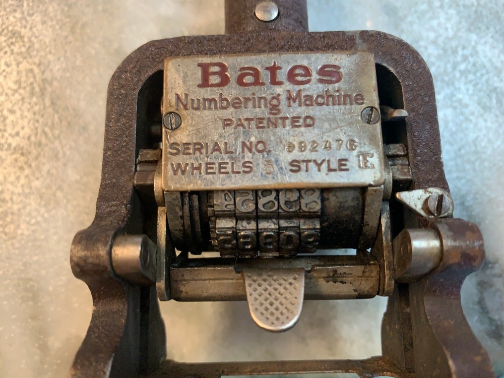 Vintage Bates Numbering Machine