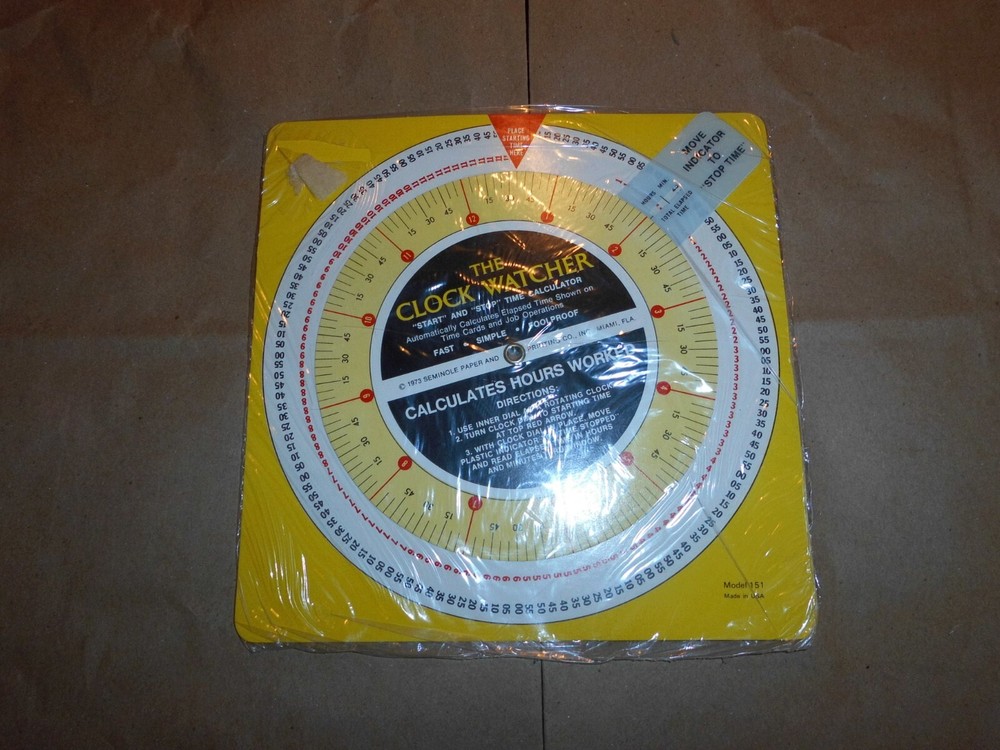 MANUAL HOURS CALCULATION DEVICE POOR MANS SUBSTITUTE FOR COMP TIME CLOCK