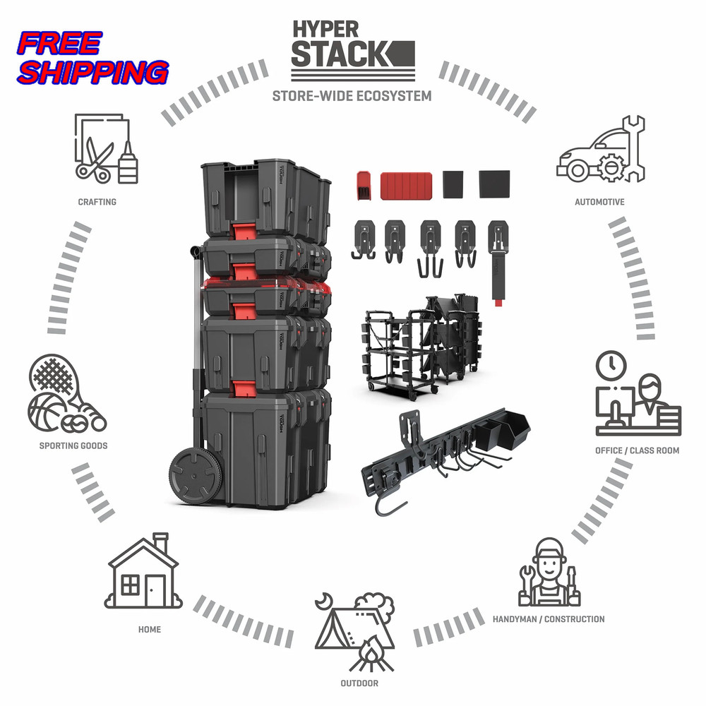 Stackable Toolbox Heavy Duty 3 Piece Modular Rolling System Equipment Storage