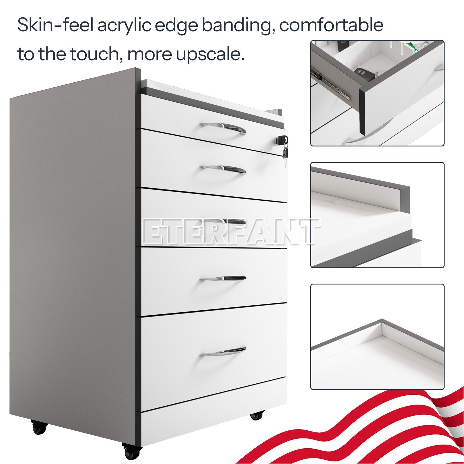 4/5 Drawers Dental Medical Trolley Acrylic Wooden Cabinet Rolling Cart w/Socket