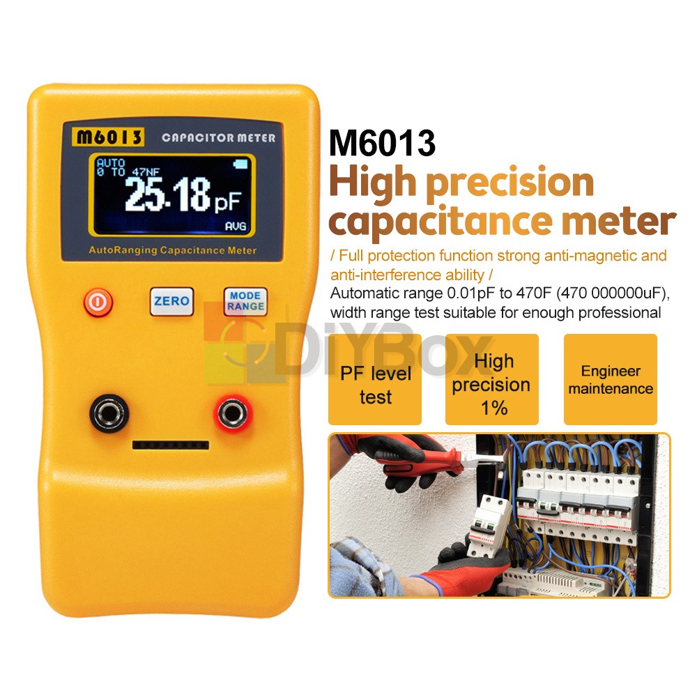 Handheld Automatic Range Digital Capacitance Meter M6013 High-Precision Tester