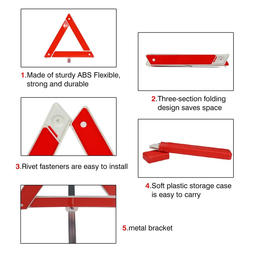 Warning Triangle Vehicle Warning Triangle Car Packed Foldable Car Breakdown Triangle Car Accessories...