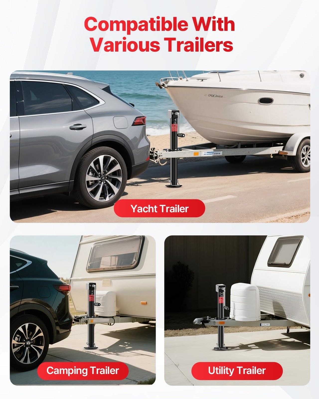 5500-7500lbs Electric A-Frame Trailer Jack, 23.2" Vertical Travel, 12V DC,for...