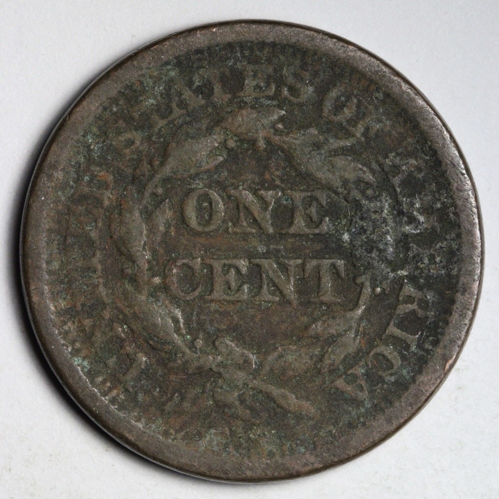1850 Braided Hair Large Cent CHOICE E251 KUCV