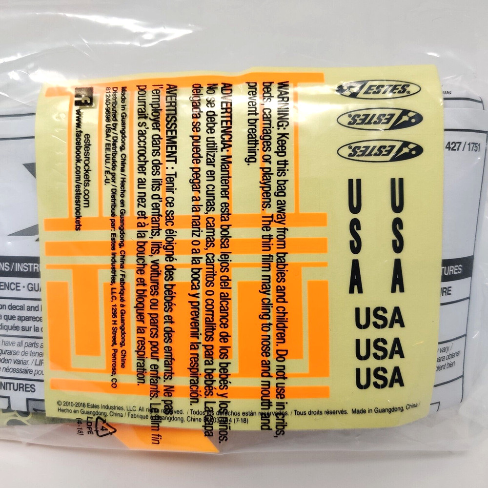 Estes Alpha III Model Rocket Kit 1256 single kit bulk packaging STEM flying fun