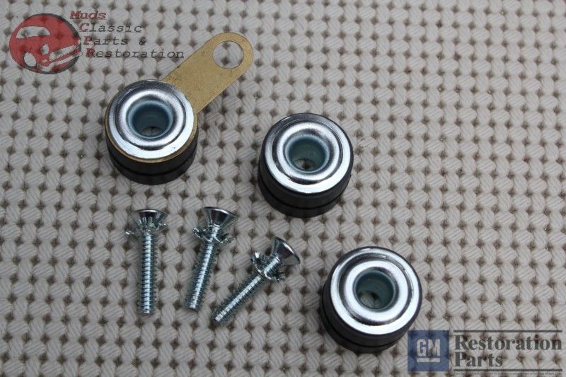 Single Speed Windshield Wiper Motor Grommet Firewall Mounting Screw Set GM Chevy