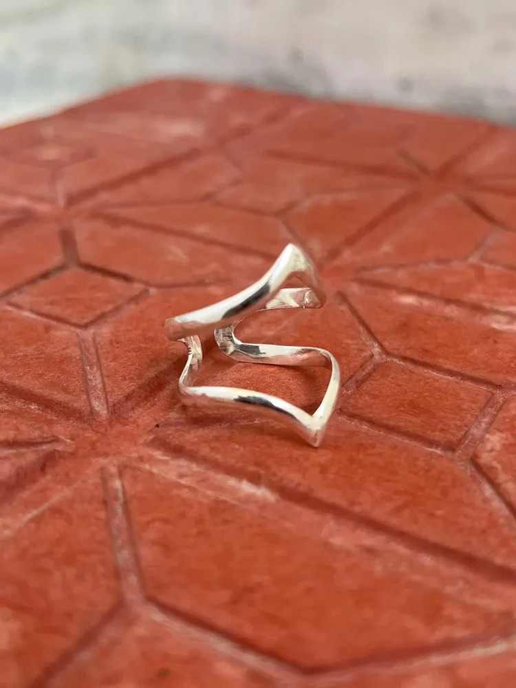 Chevron Ring, 925 Sterling Silver Ring, Splint Knuckle Ring, Adjustabl All size