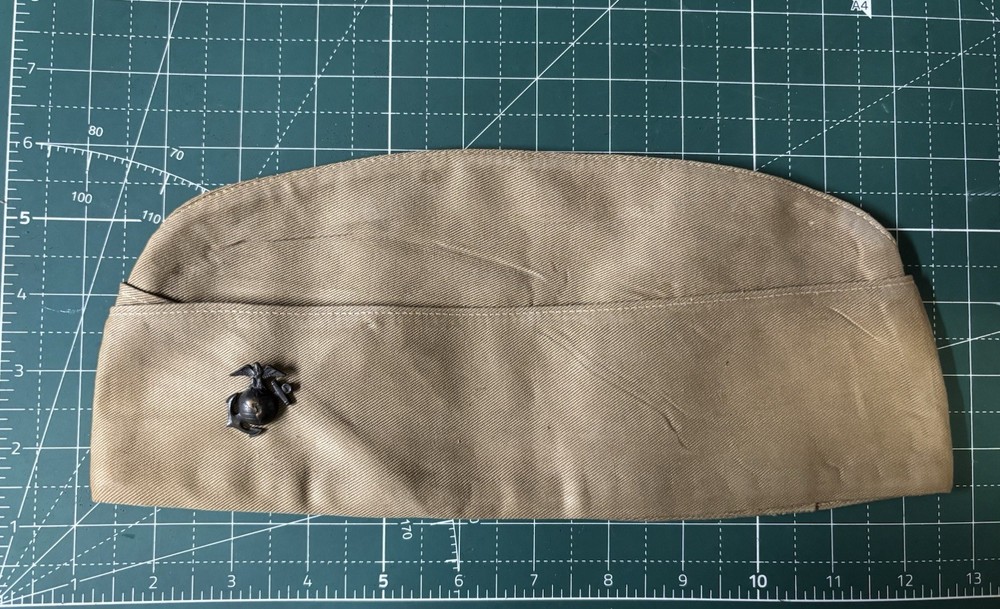 WW2 USMC Named Tan Overseas Hat